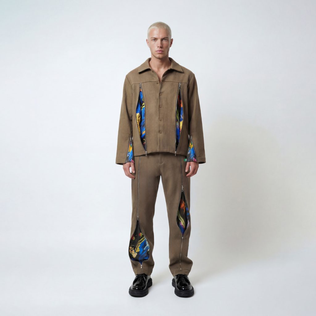khaki zipper jacket